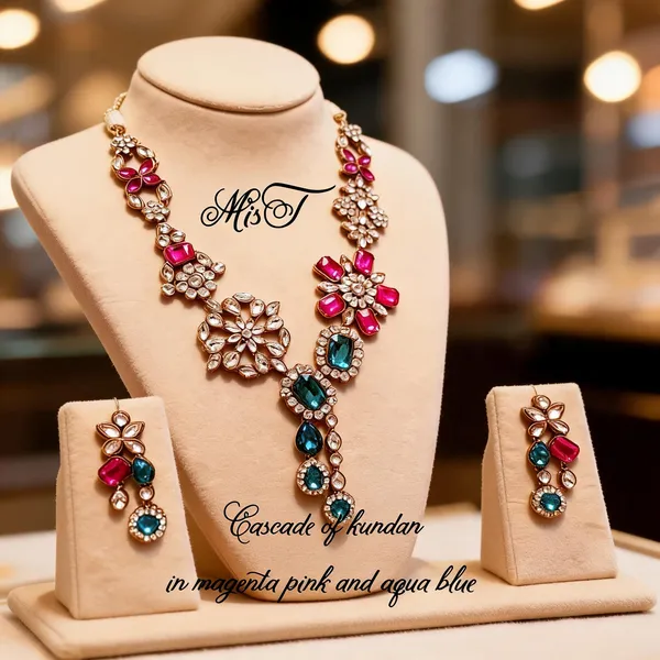 Pink_And_Green_Jewellery_Set_Alloy_For_Women_Pack_Of_1