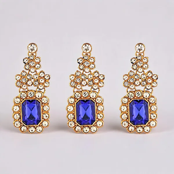 Blue_And_White_Earrings_Alloy_For_Unisex_Pack_Of_1