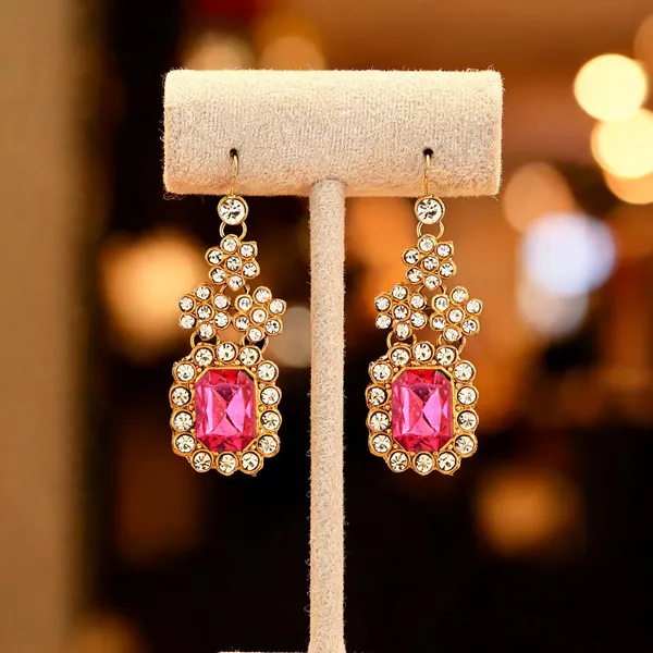 Pink_And_White_Earrings_Alloy_For_Unisex_Pack_Of_2