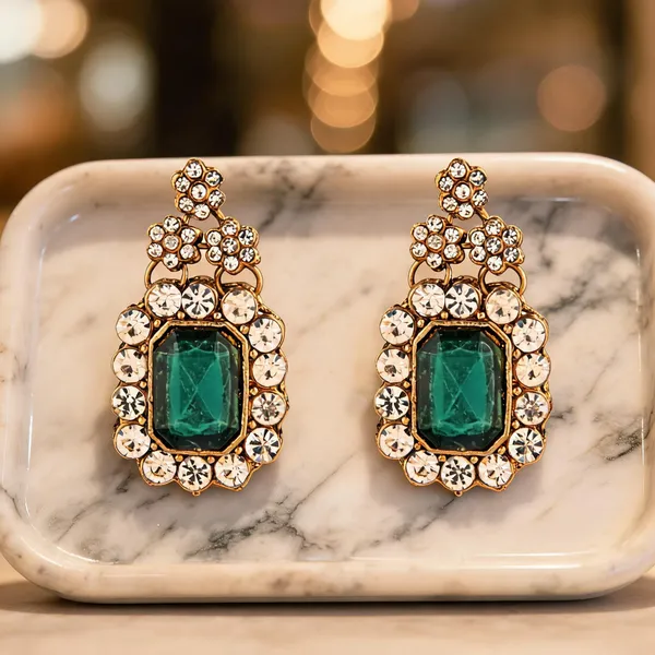 Green_Earrings_Alloy_For_Unisex_Pack_Of_2
