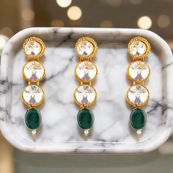Green_Earrings_Alloy_For_Unisex_Pack_Of_1