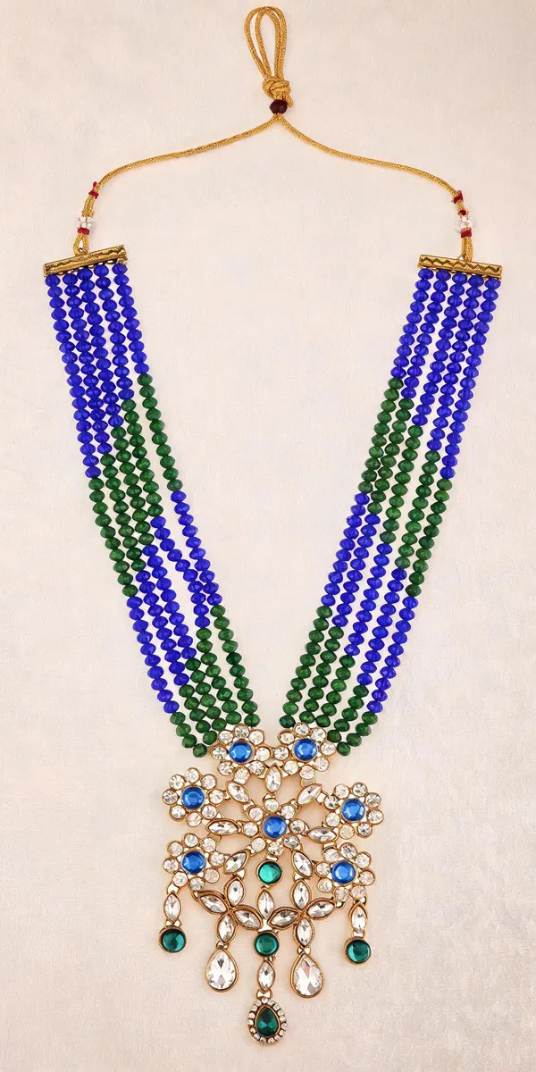 Blue_And_Green_Layered_Necklace_Alloy_For_Unisex_Pack_Of_1
