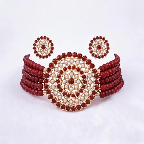 Maroon_Jewellery_Set_Alloy_For_Women_Pack_Of_1