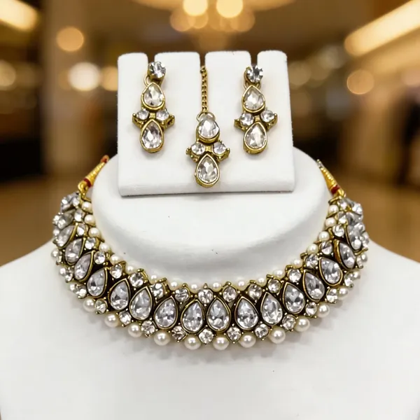 White_Jewellery_Set_Alloy_For_Women_Pack_Of_1