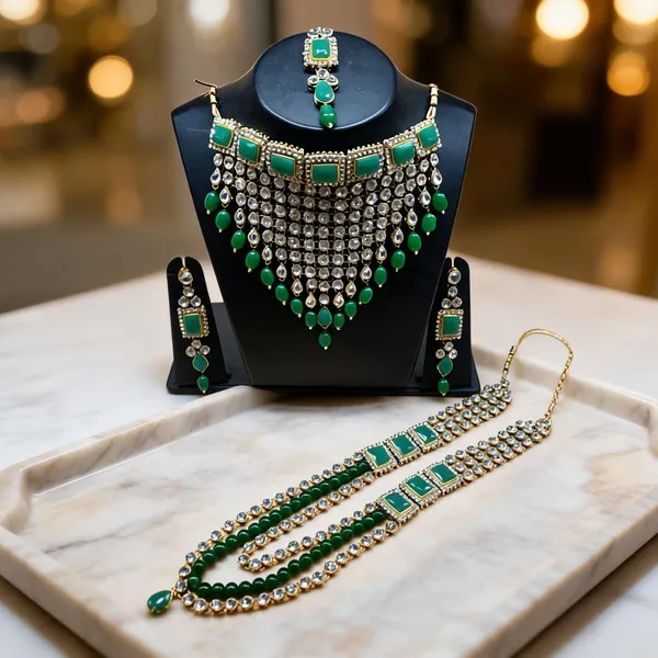 Green_Jewellery_Set_Alloy_For_Women_Pack_Of_1