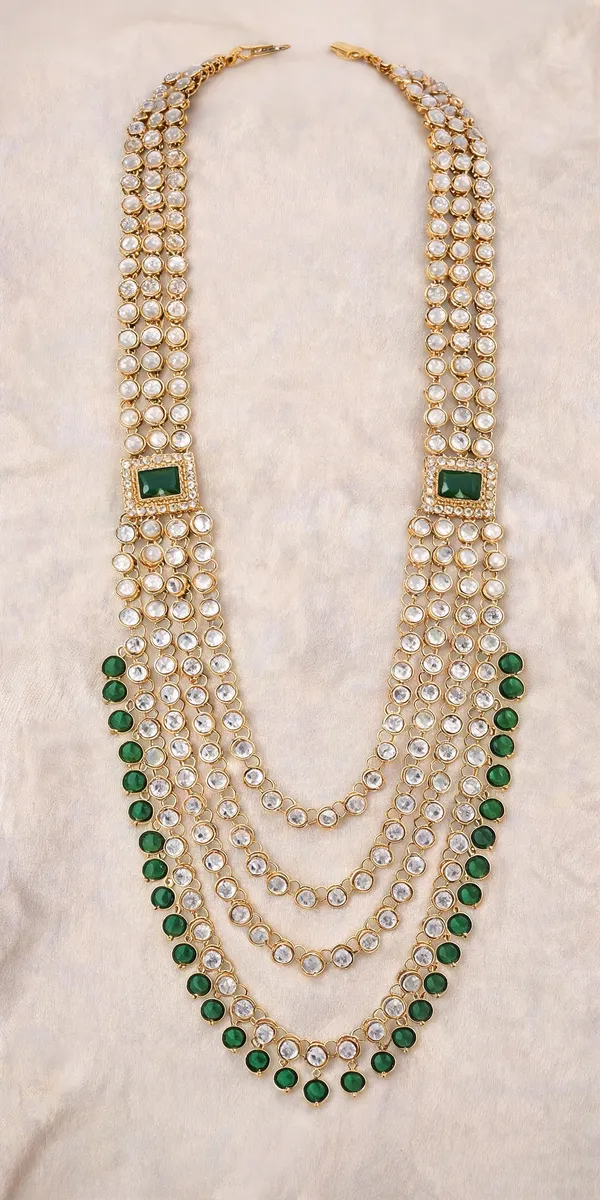White_And_Green_Necklace,_Layered_Necklace_Alloy_For_Unisex_Pack_Of_1