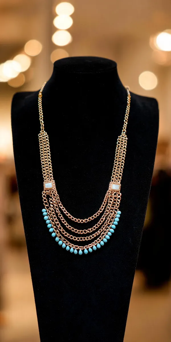 Blue_And_Gold_And_White_Layered_Necklace_Alloy_For_Unisex_Pack_Of_1