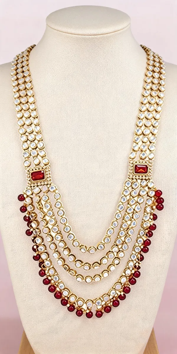 Maroon_And_Gold_Layered_Necklace_Alloy_For_Unisex_Pack_Of_1