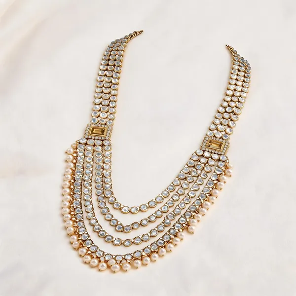 White_And_Gold_Layered_Necklace_Alloy_For_Unisex_Pack_Of_1