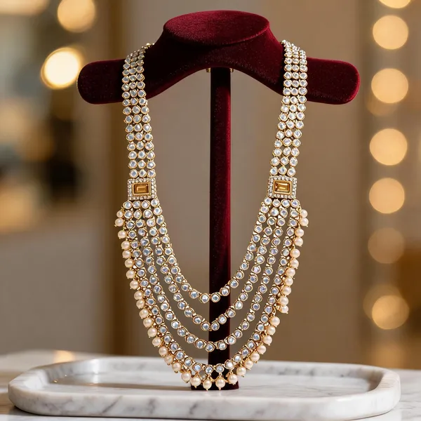 White_And_Gold_Layered_Necklace_Alloy_For_Unisex_Pack_Of_1