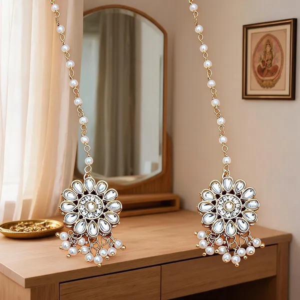 Gold_And_White_Matha_Patti_Alloy_For_Women_Pack_Of_2
