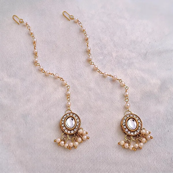 White_And_Gold_Matha_Patti_Alloy_For_Women_Pack_Of_2