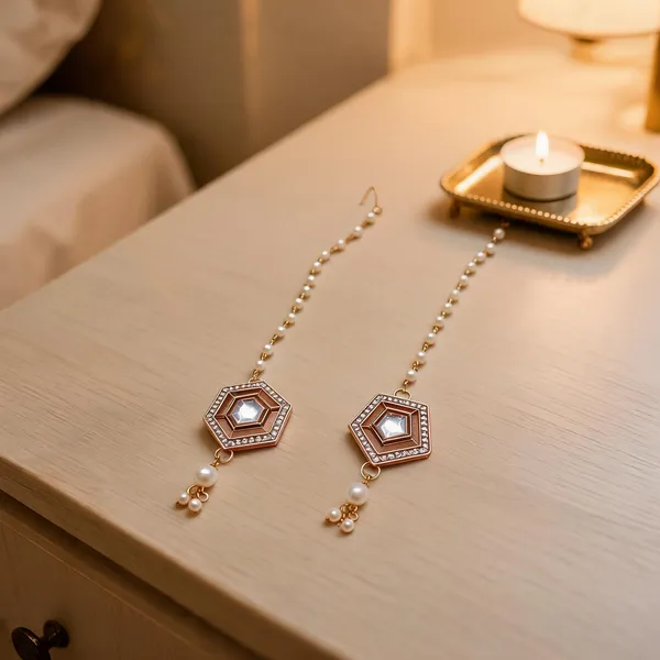 White_And_Gold_Maang_Tikka_Alloy_For_Women_Pack_Of_2