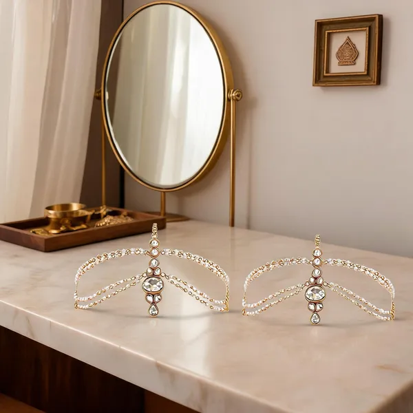 Gold_And_White_Matha_Patti_Alloy_For_Women_Pack_Of_2