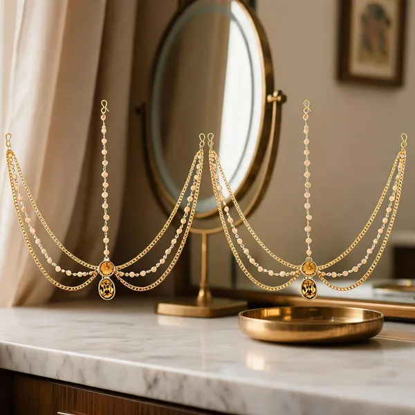 Gold_And_White_Matha_Patti_Alloy_For_Women_Pack_Of_2