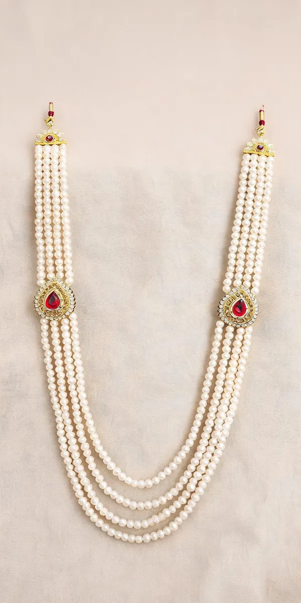 White_Layered_Necklace_Alloy_For_Unisex_Pack_Of_1