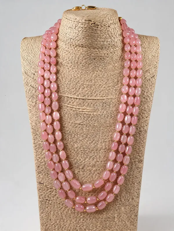 White_And_Pink_Necklace_Alloy_For_Unisex_Pack_Of_1