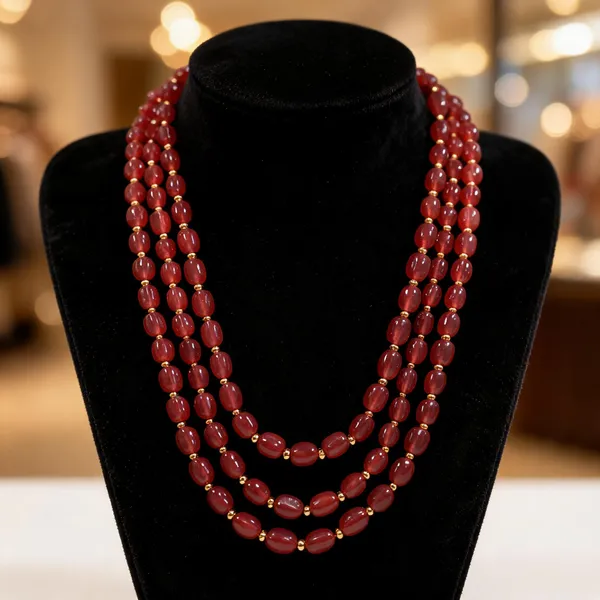 White_And_Red_Necklace_Alloy_For_Unisex_Pack_Of_1