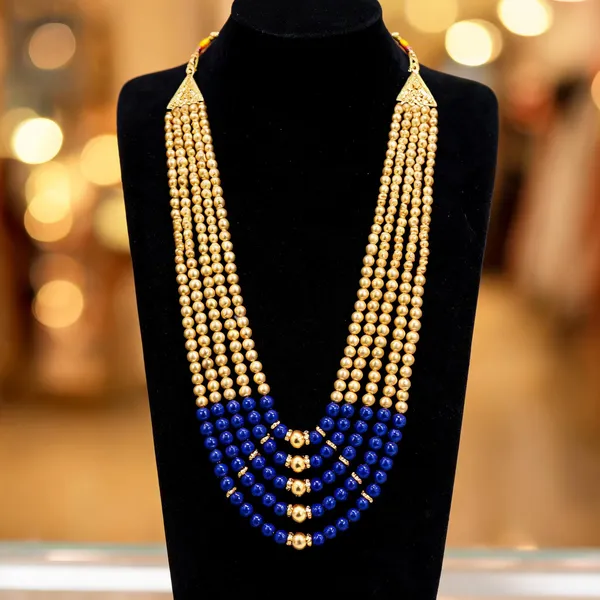 Blue_Layered_Necklace_Alloy_For_Unisex_Pack_Of_1