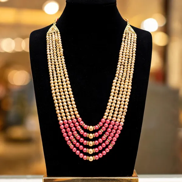 Pink_Layered_Necklace_Alloy_For_Unisex_Pack_Of_1