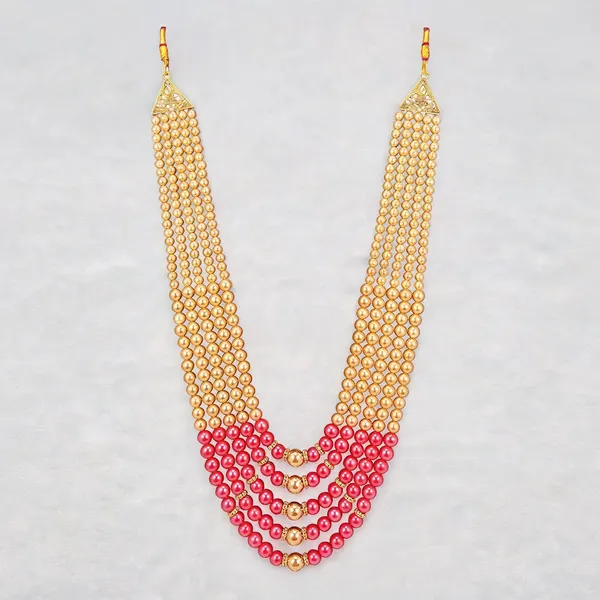 Pink_Layered_Necklace_Alloy_For_Unisex_Pack_Of_1