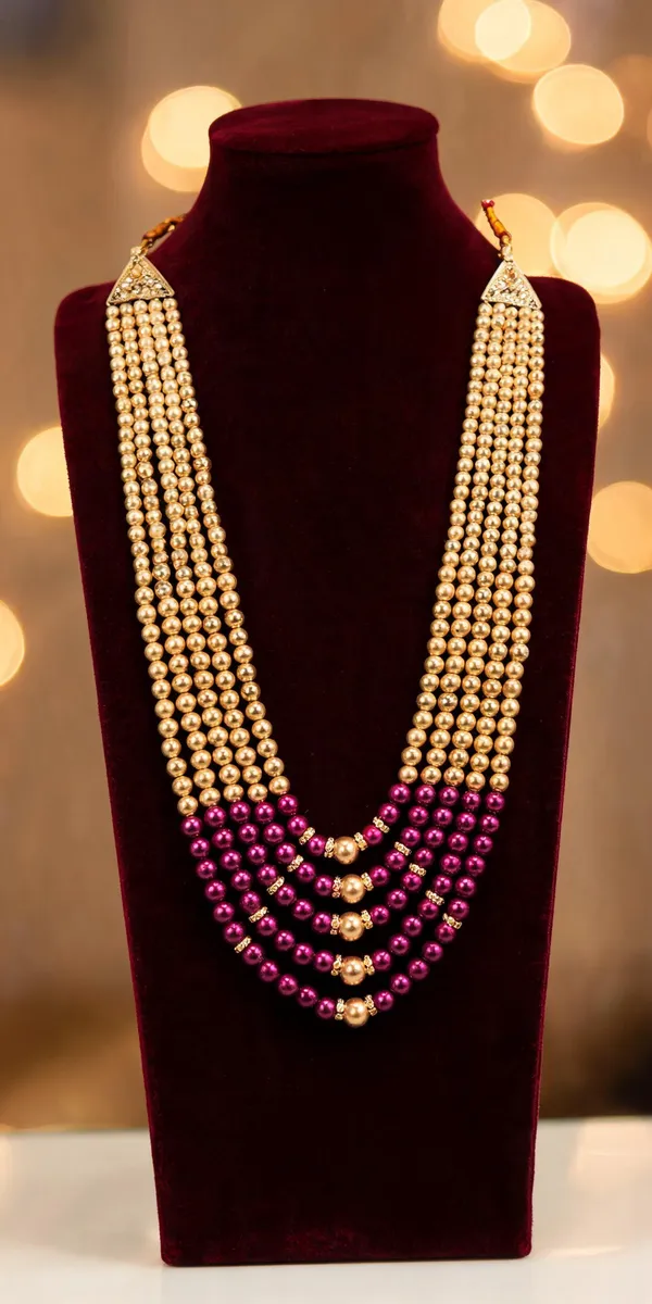 Purple_Layered_Necklace_Alloy_For_Unisex_Pack_Of_1