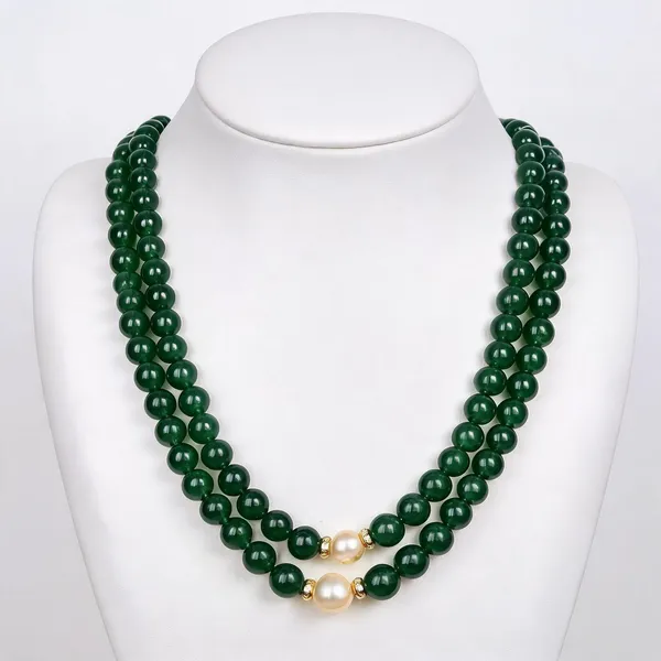 Green_Layered_Necklace_Alloy_For_Unisex_Pack_Of_1