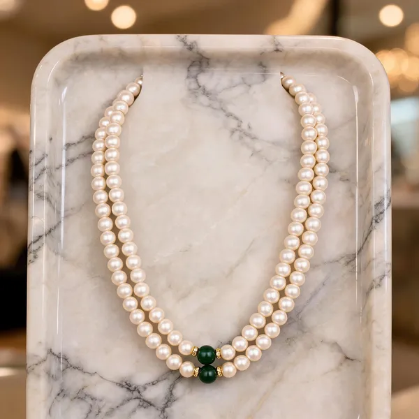 White_Layered_Necklace_Alloy_For_Unisex_Pack_Of_1