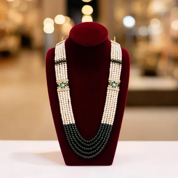Green_Layered_Necklace_Alloy_For_Unisex_Pack_Of_1