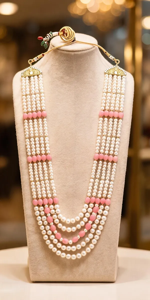White_Groom_Mala,_Layered_Necklace_Alloy_For_Groom_Pack_Of_1
