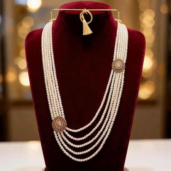 White_And_Gold_Necklace_Alloy_For_Unisex_Pack_Of_1