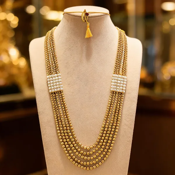 Gold_And_White_Layered_Necklace_Alloy_For_Unisex_Pack_Of_1