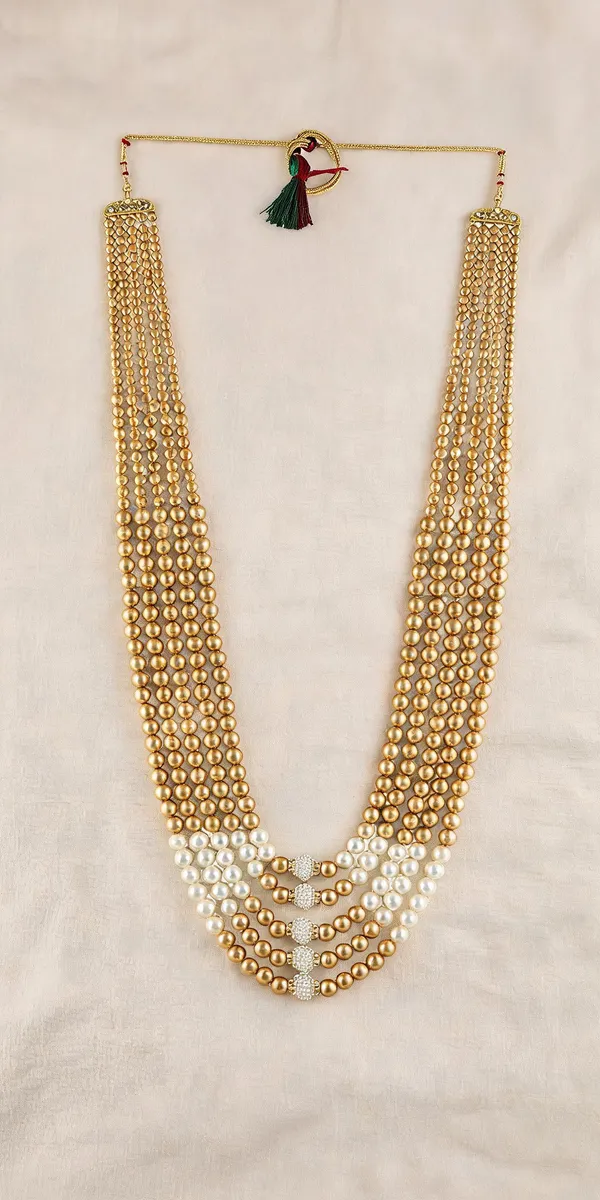 White_Layered_Necklace_Alloy_For_Unisex_Pack_Of_1