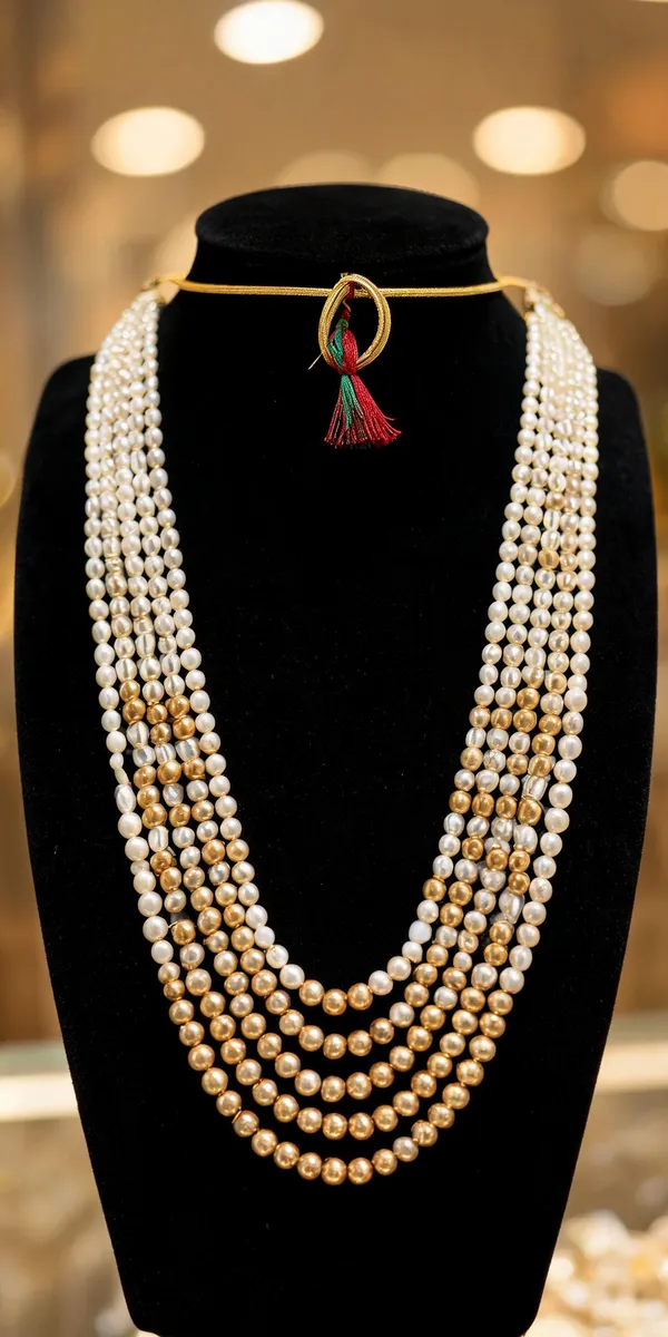 White_Layered_Necklace_Alloy_For_Unisex_Pack_Of_1