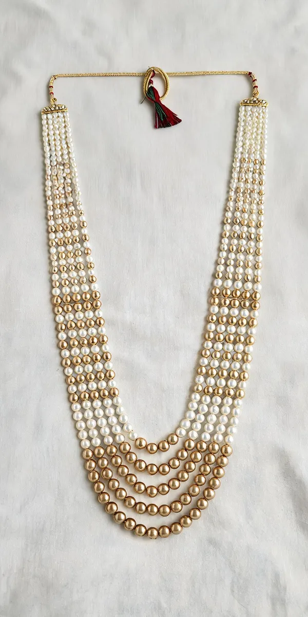 White_Layered_Necklace_Alloy_For_Unisex_Pack_Of_1