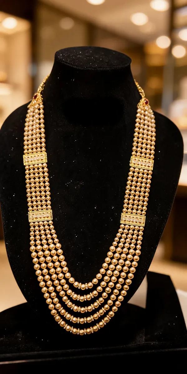 Gold_And_White_Necklace_Alloy_For_Unisex_Pack_Of_1