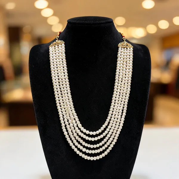 White_Layered_Necklace_Alloy_For_Unisex_Pack_Of_1