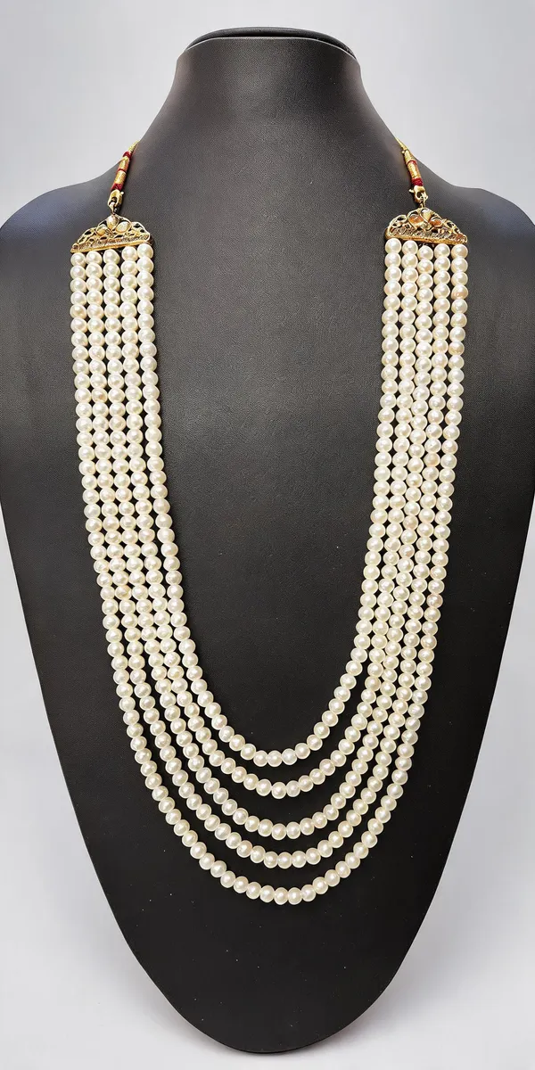 White_Layered_Necklace_Alloy_For_Unisex_Pack_Of_1
