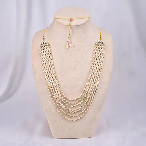 White_Layered_Necklace_Alloy_For_Unisex_Pack_Of_1