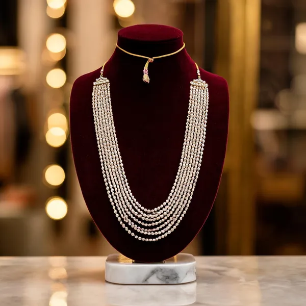 White_Layered_Necklace_Alloy_For_Unisex_Pack_Of_1