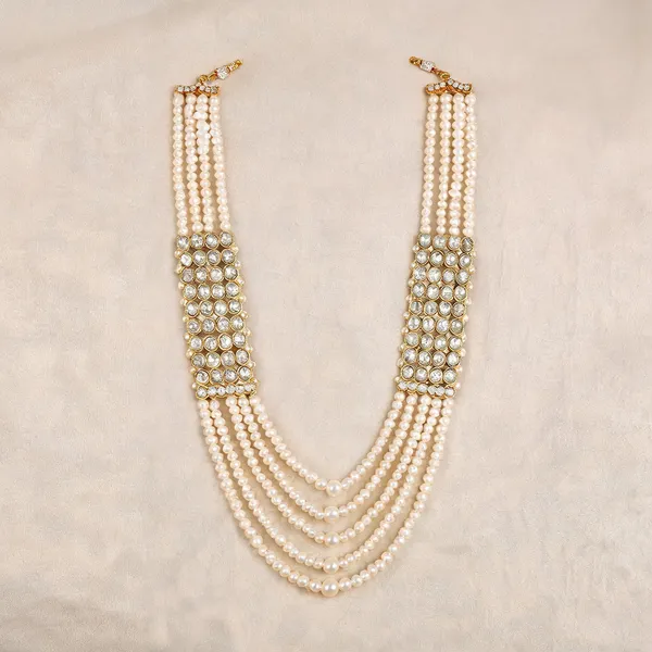 White_Layered_Necklace_Alloy_For_Unisex_Pack_Of_1
