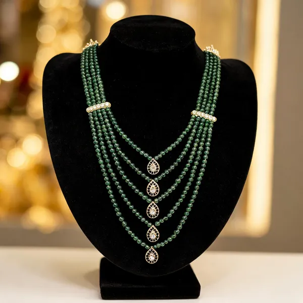 Green_Layered_Necklace_Alloy_For_Unisex_Pack_Of_1