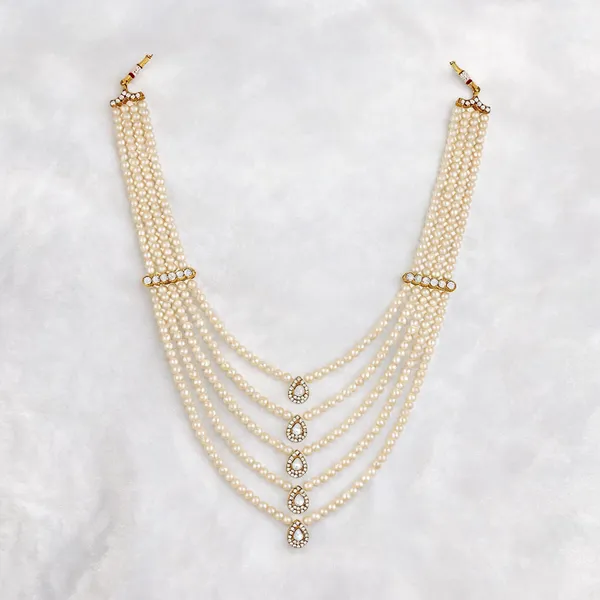 White_Layered_Necklace_Alloy_For_Unisex_Pack_Of_1