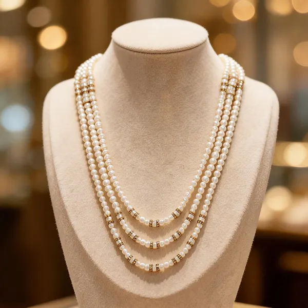 White_Layered_Necklace_Alloy_For_Unisex_Pack_Of_1
