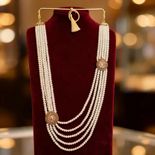 White_Layered_Necklace_Alloy_For_Unisex_Pack_Of_1