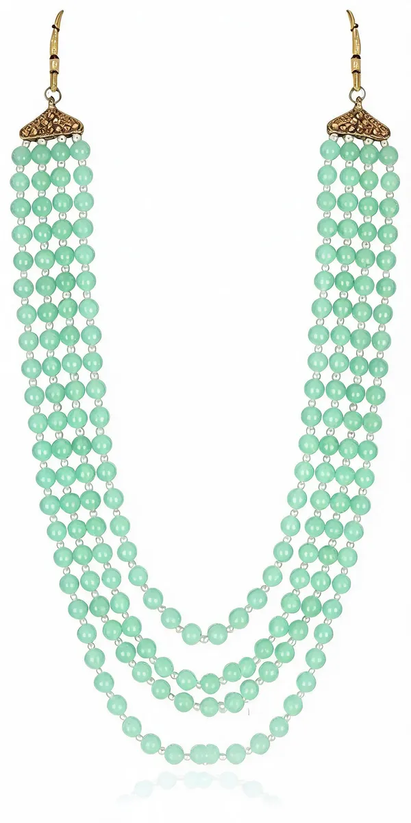 Green_And_White_Layered_Necklace_Alloy_For_Unisex_Pack_Of_1