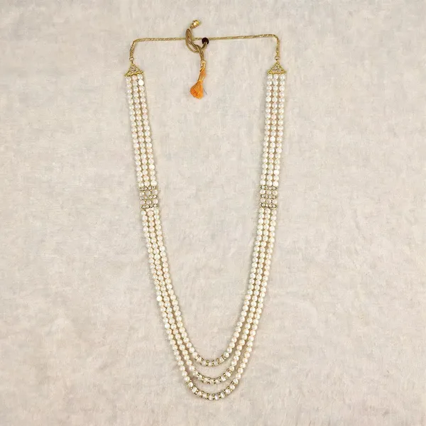 White_Layered_Necklace_Alloy_For_Unisex_Pack_Of_1