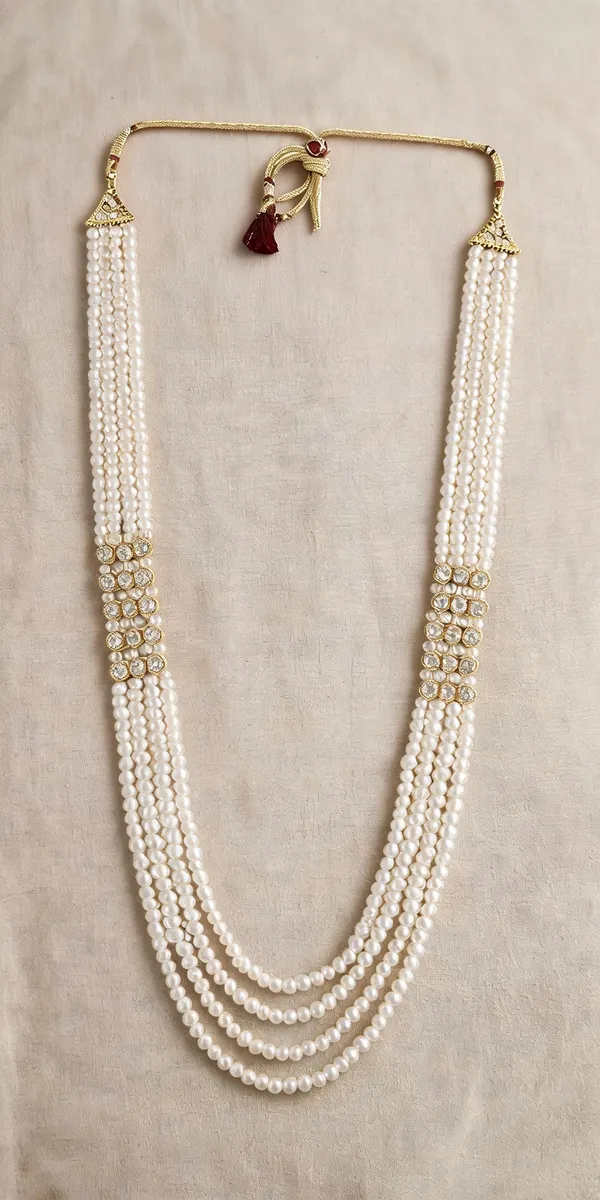White_Layered_Necklace_Alloy_For_Unisex_Pack_Of_1