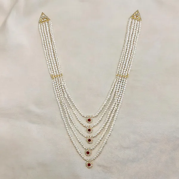 White_Layered_Necklace_Alloy_For_Unisex_Pack_Of_1