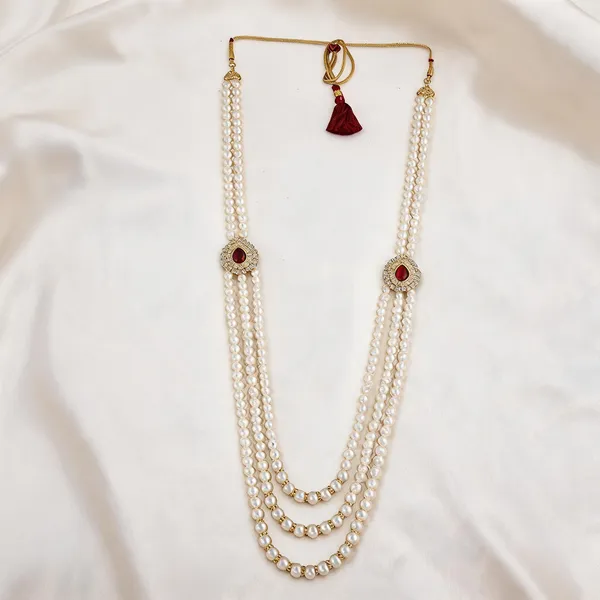White_Layered_Necklace_Alloy_For_Unisex_Pack_Of_1